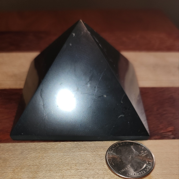 "Authentic 70mm Shungite Pyramid - EMF Protection, Healing Energy Home Deco - Picture 4 of 10
